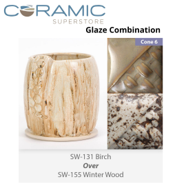 Birch SW-131 over Winter Wood SW-155 Stoneware Combination Birch SW-131 over Winter Wood SW-155 Stoneware Combination